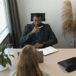 man interviewing