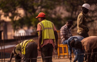 workers working on site