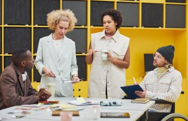people discussing strategy