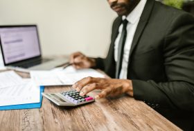 a man calculating