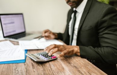 a man calculating