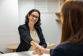 a lady in interview