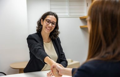 a lady in interview