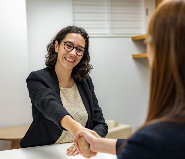 a lady in interview