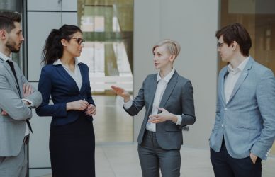 people discussing strategy