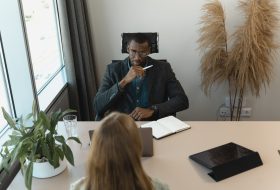 man interviewing