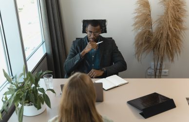 man interviewing